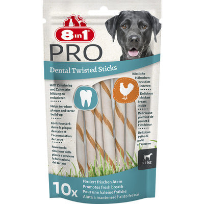 8in1 Delights Pro Dental Twisted Sticks 10 Stück / 55 g
