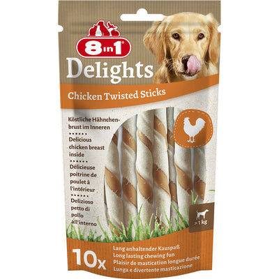 8in1 Delights Twisted Sticks 10 Stück / 55 g
