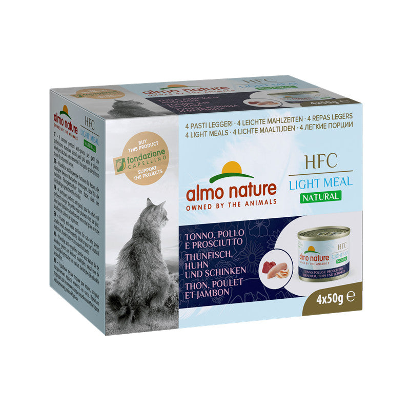 Almo Nature Adult Natural Light Meal Thunfisch, Huhn, Schinken 4 x 50g 1 Stück