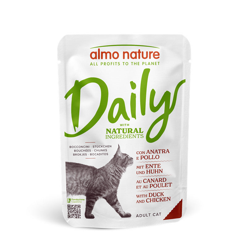 Almo Nature Katzen Nassfutter Portions Beutel Daily Menu Ente und Huhn 70 g