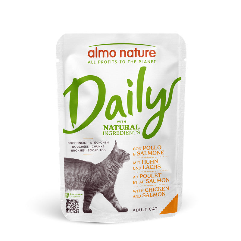 Almo Nature Katzen Nassfutter Portions Beutel Daily Menu Huhn & Lachs 70 g