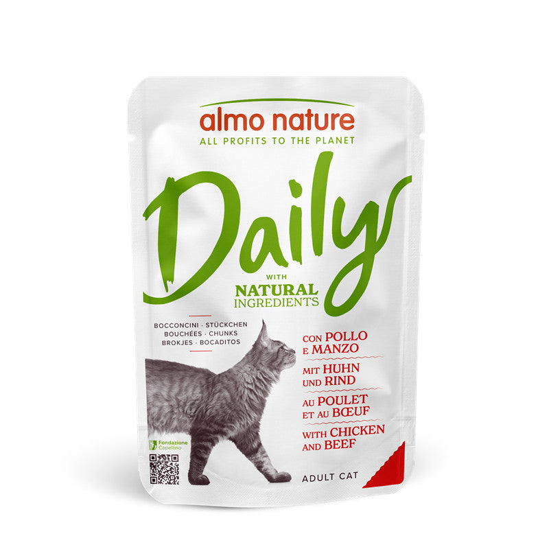 Almo Nature Katzen Nassfutter Portions Beutel Daily Menu Huhn & Rind 70 g