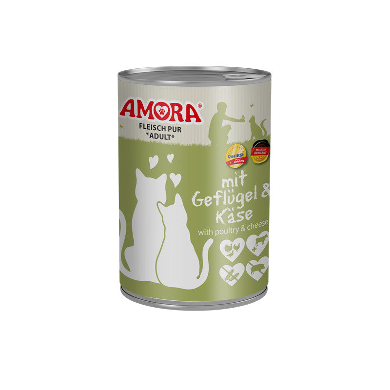 AMORA Fleisch Pur mit Geflügel + Käse 400 g