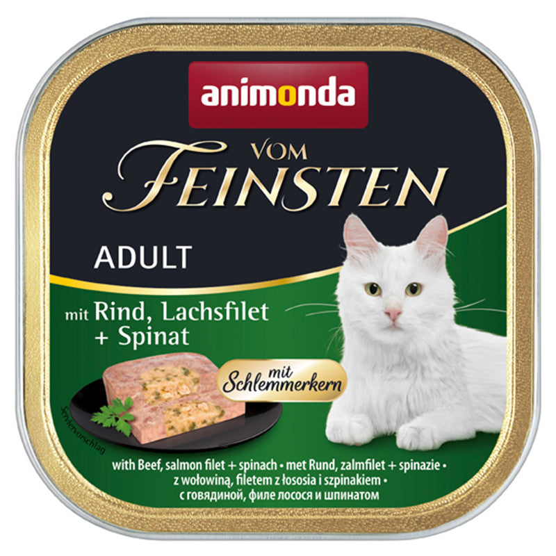 Animonda Cat Vom Feinsten mit Schlemmerkern mit Rind, Lachsfilet & Spinat 100 g