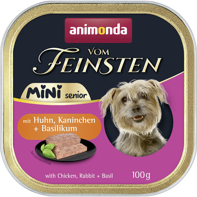 animonda Vom Feinsten Mini Senior mit Huhn + Kaninchen und Basilikum 100 g