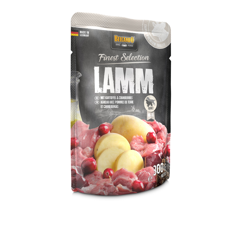 BELCANDO Frischebeutel Lamm und Kartoffel mit Cranberries 300 g