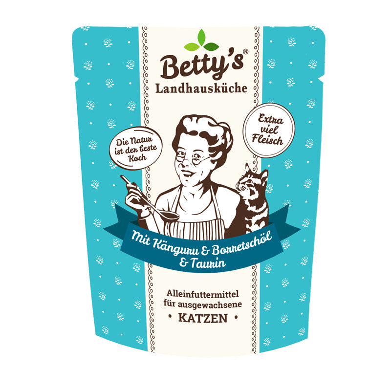 Betty´s Landhausküche Frischebeutel Katze mit Känguru & Borretschöl 250 g