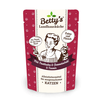 Betty's Landhausküche Katze Frischebeutel Huhn & Truthahn mit Borretschöl 100 g