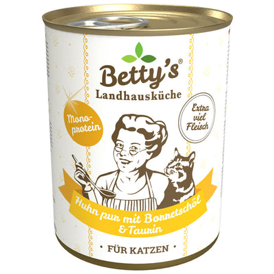 Betty's Landhausküche Katze Huhn pur mit Borretschöl 400 g