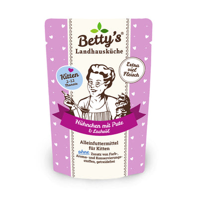 Betty's Landhausküche Kitten Frischebeutel Hühnchen mit Pute 100 g