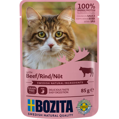 Bozita Cat Pouch Häppchen in Soße mit Rind 85 g
