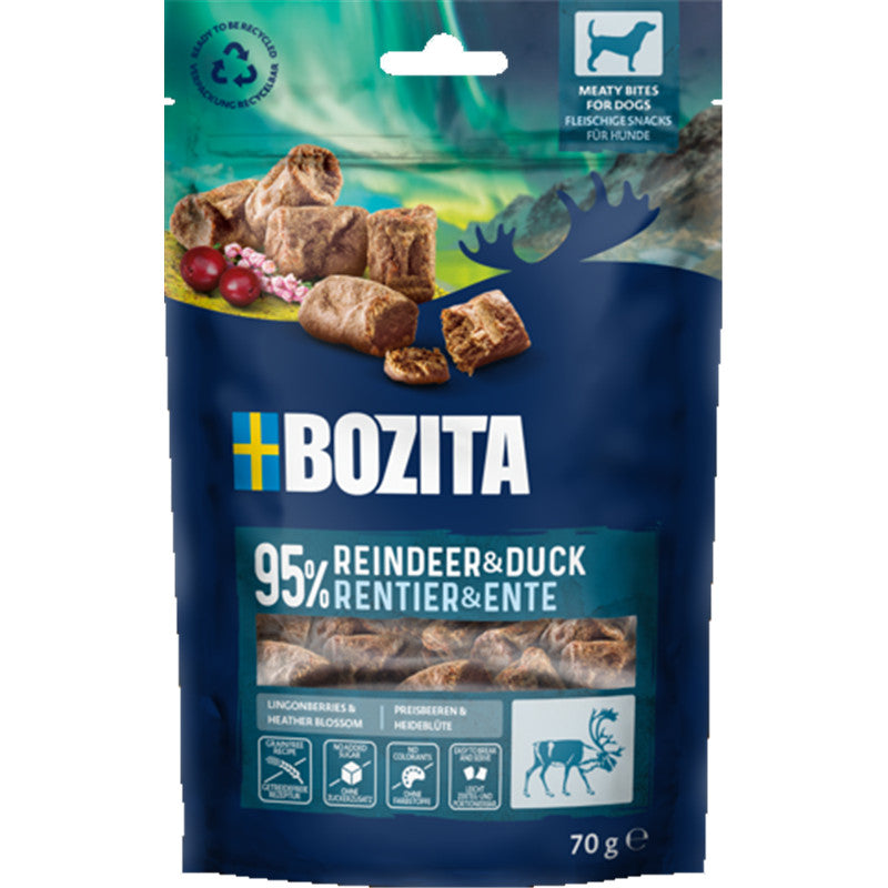 Bozita Dog Snack Meaty Bites Rentier & Ente 70 g