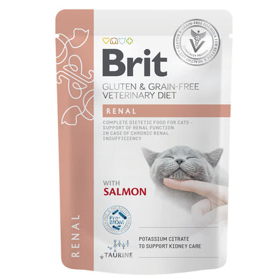Brit Grain & Gluten-Free Veterinary Diet - Cat Pouch - Fillets in Gravy - Renal 85 g