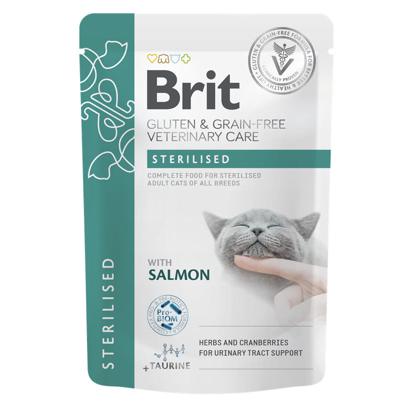 Brit Grain & Gluten-Free Veterinary Diet - Cat Pouch - Fillets in Gravy - Sterilised 85 g