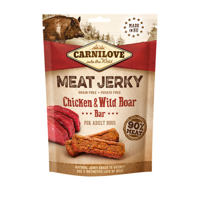 Carnilove Dog Snack - Meat Jerky - Chicken & Wild Boar Bar 100 g