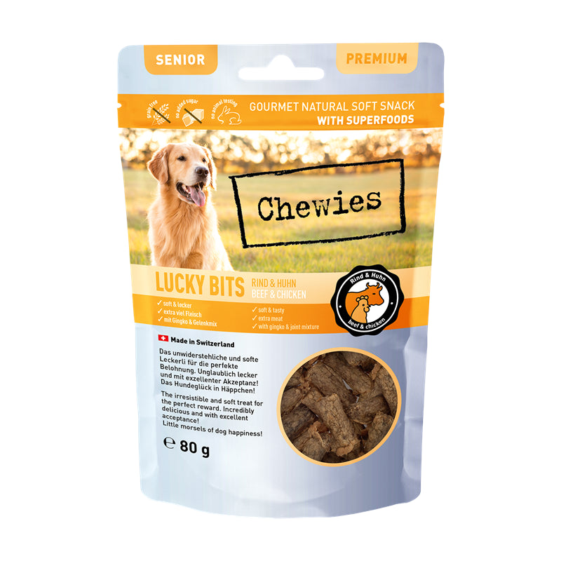 Chewies Lucky Bits Rind & Huhn Senior 80g