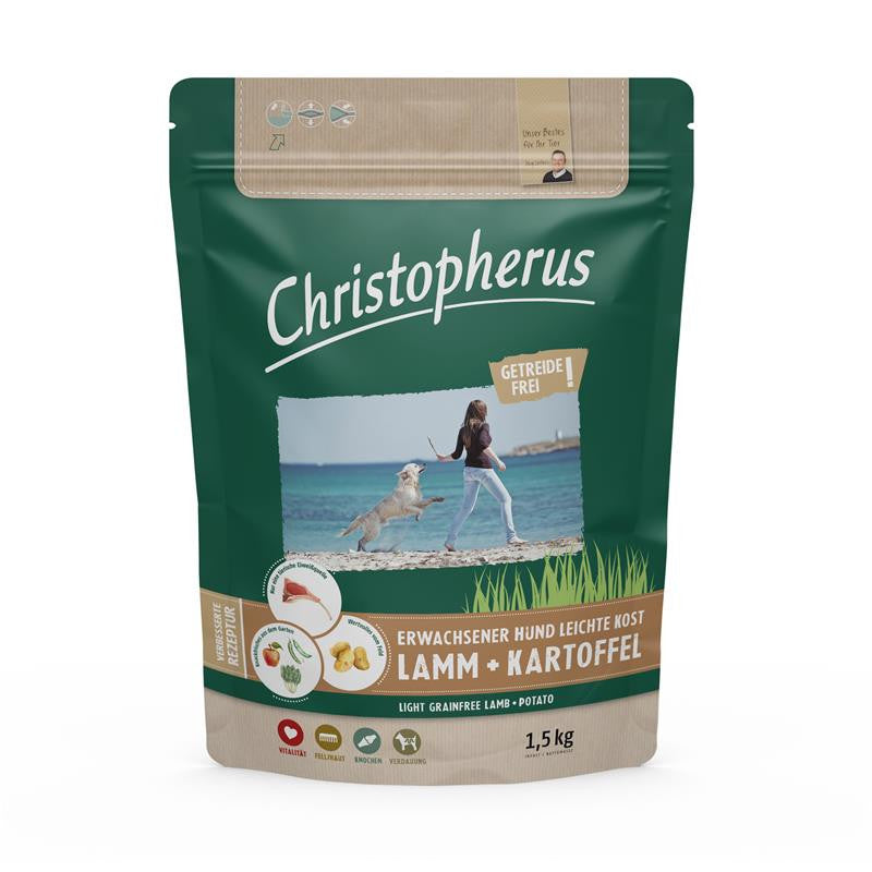 Christopherus Erwachsener Hund Getreidefrei Leichte Kost Lamm & Kartoffel 1,5 kg