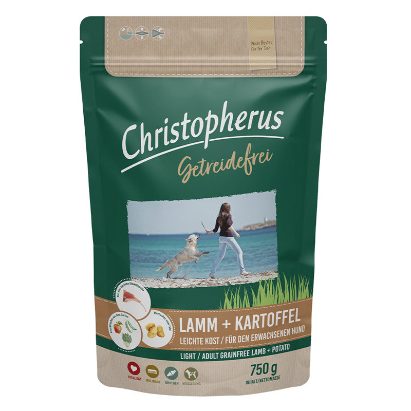 Christopherus Erwachsener Hund Getreidefrei Leichte Kost Lamm & Kartoffel 750 g