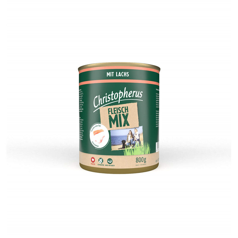 Christopherus Fleischmix - mit Lachs - mit viel Fleisch und ohne Getreide 800 g