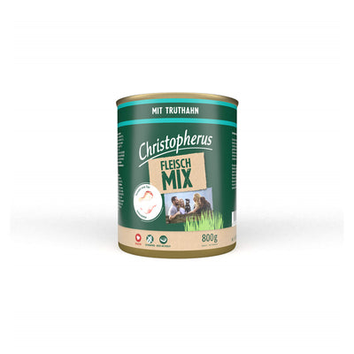 Christopherus Fleischmix mit Truthahn - 70% Fleischanteil - ohne Getreide und Soja 800 g