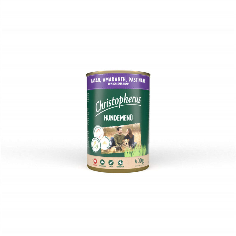 Christopherus Hundemenü -Adult - mit Fasan, Amaranth, Pastinake 400g