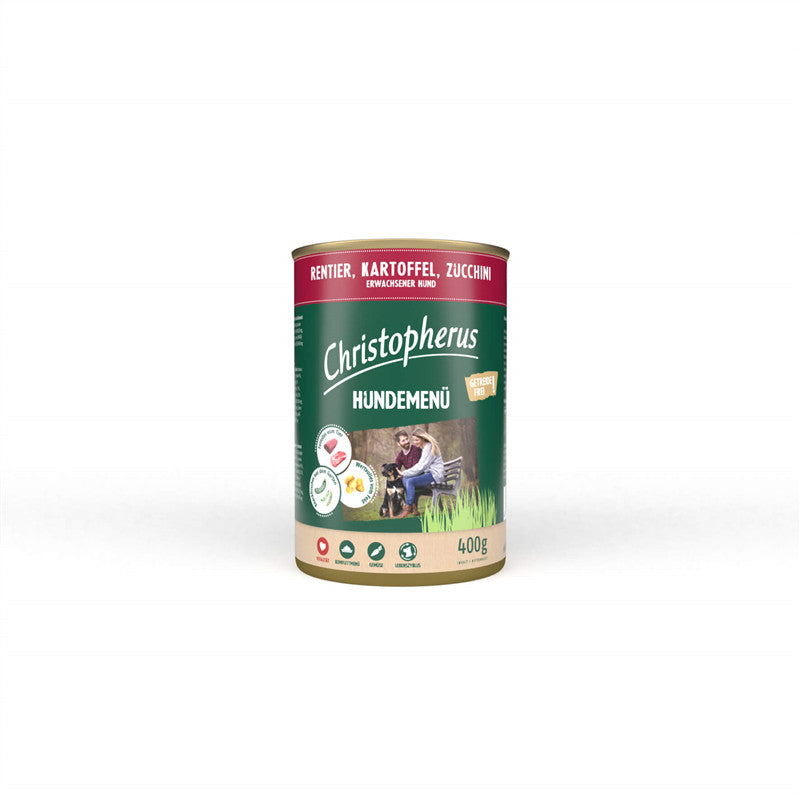 Christopherus Hundemenü -Adult - mit Rentier, Kartoffel, Zuccini 400g
