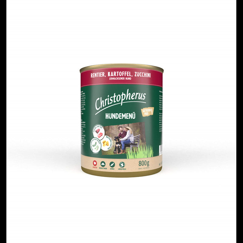 Christopherus Hundemenü -Adult - mit Rentier, Kartoffel, Zuccini 800g