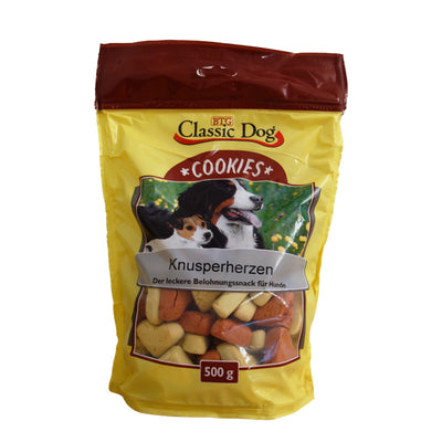 Classic Dog Snack Cookies Knusperherzen 500 g
