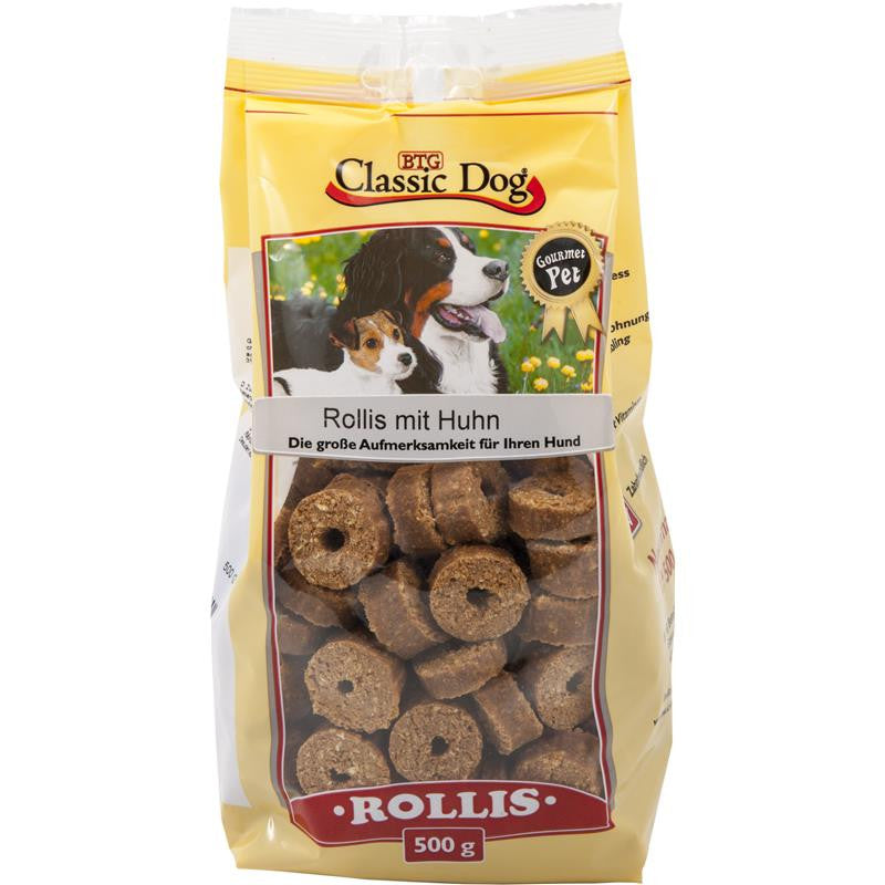 Classic Dog Snack Rollis mit Huhn 500 g