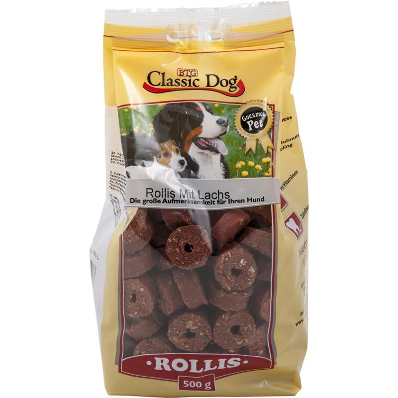 Classic Dog Snack Rollis mit Lachs 500 g