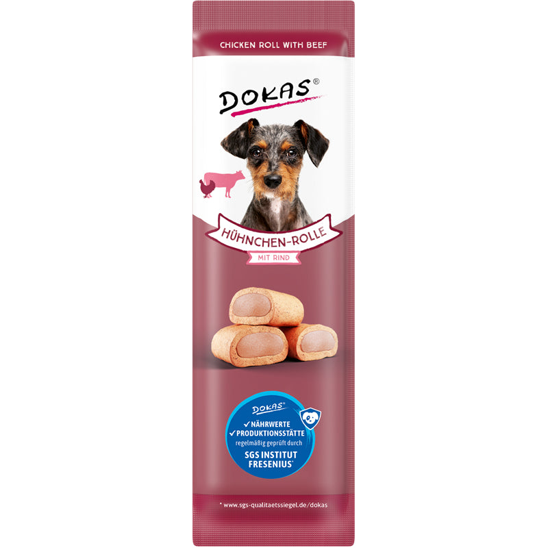 Dokas Dog Snack Hühnchen-Rolle mit Rind 10 g