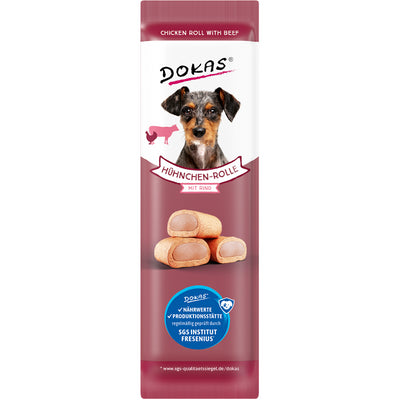 Dokas Dog Snack Hühnchen-Rolle mit Rind 10 g