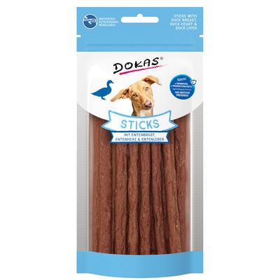 Dokas Dog Snack Sticks mit Entenbrust, Entenherz und Entenleber 60 g
