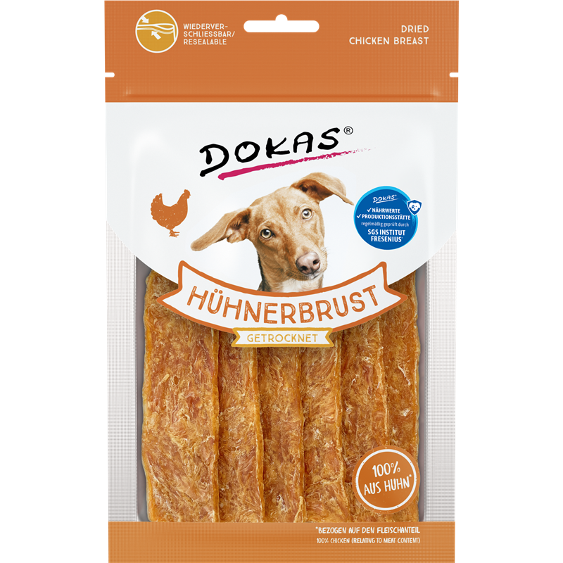 Dokas Hunde Snack Hühnerbrust getrocknet 70 g