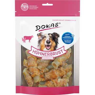 Dokas Hunde Snack Hühnerbrust Kaurolle 250 g