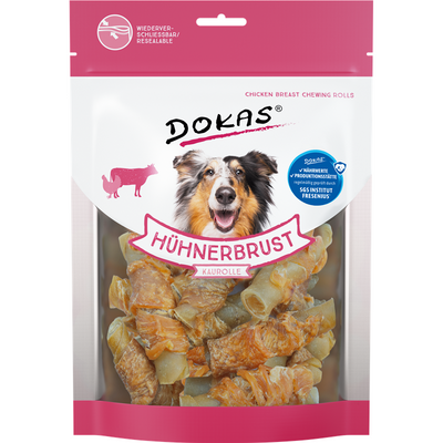 Dokas Hunde Snack Hühnerbrust Kaurolle 250 g