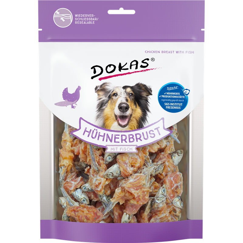 Dokas Hunde Snack Hühnerbrust mit Fisch 220 g