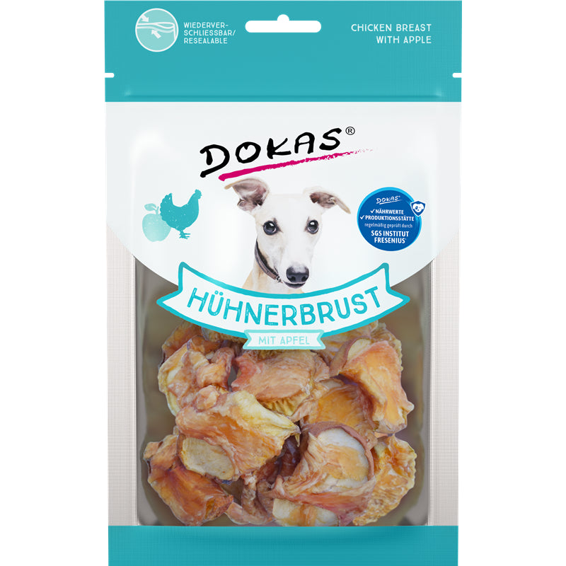Dokas Hunde Snack Hühnerbrustfilet mit Apfel 70 g