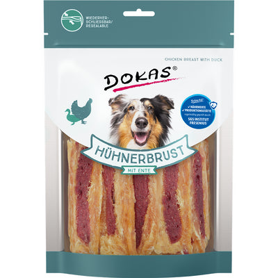 Dokas Hunde Snack Hühnerbrustfilet mit Ente 220 g
