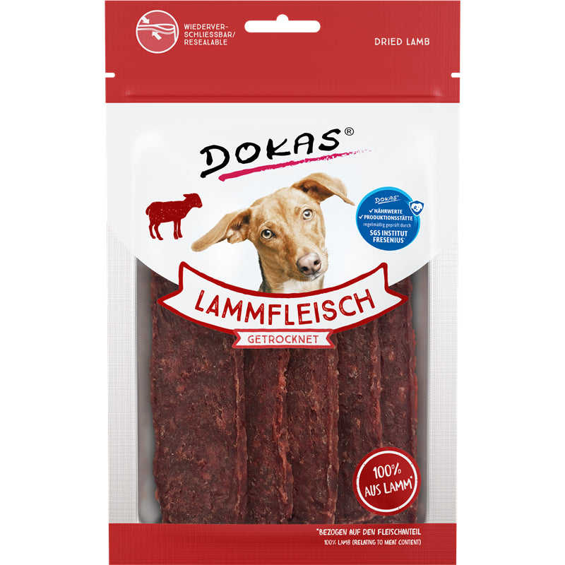 Dokas Hunde Snack Lammfleisch getrocknet 70 g