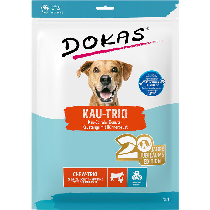 Dokas Kau-Trio: Kau-Spirale, Donuts und Kaustange mit Hühnerbrust 340 g