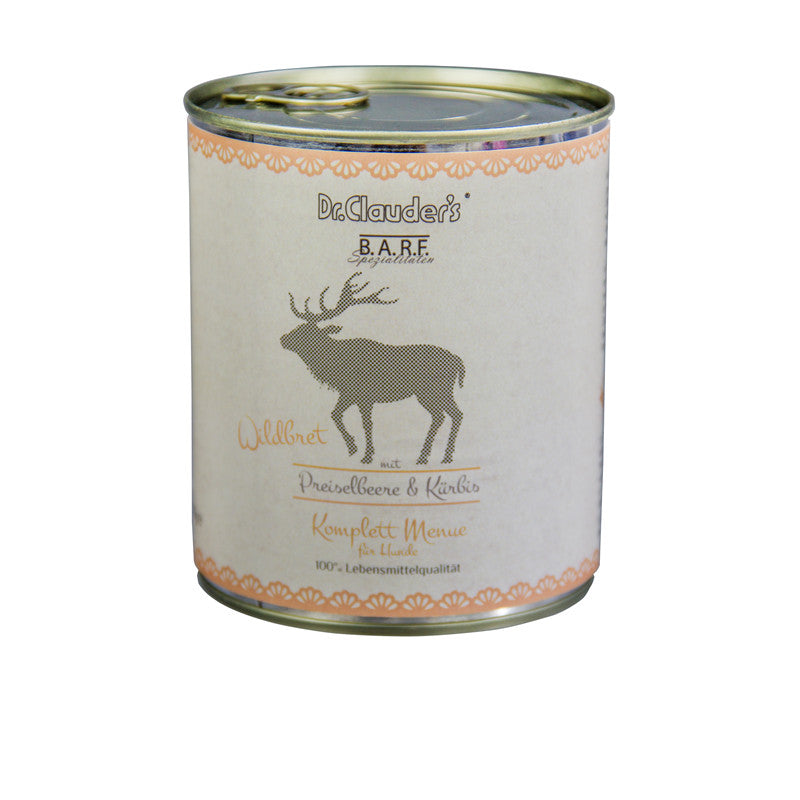 Dr.Clauder's BARF Hunde Komplettmenue Wildbret - Barfen war noch nie so einfach 800 g