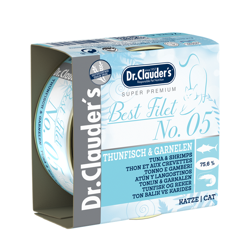 Dr.Clauder's Best Filet No5 Thunfisch & Garnelen 70 g