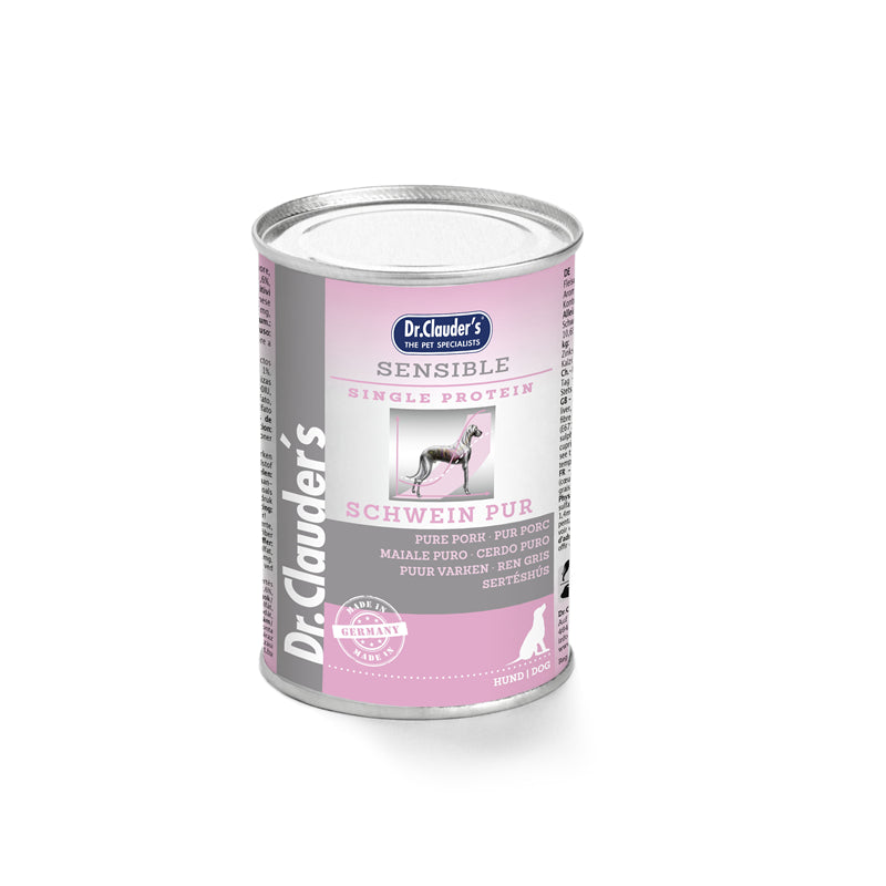 Dr.Clauder's Hunde Nassfutter Dose Selected Meat - Sensible Schwein pur 400 g