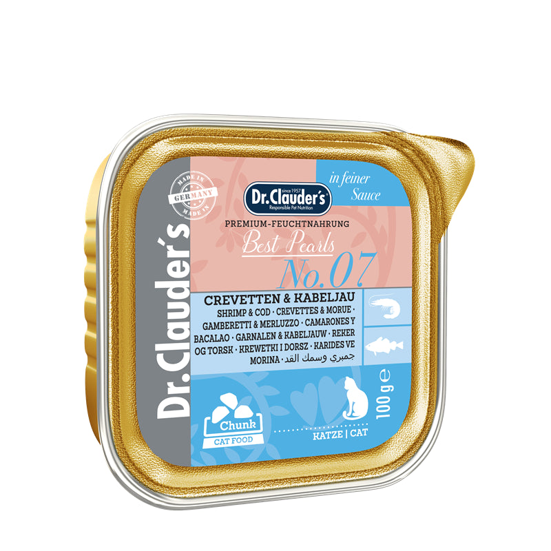 Dr.Clauder's Katzen Schale Crevetten und Kabeljau in Soße 100 g