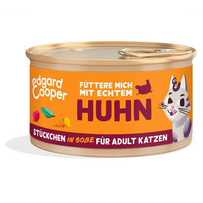 Edgard & Cooper Stückchen in Soße Adult Freilaufhuhn mit Cranberrys, Salbei und Kurkuma 85g