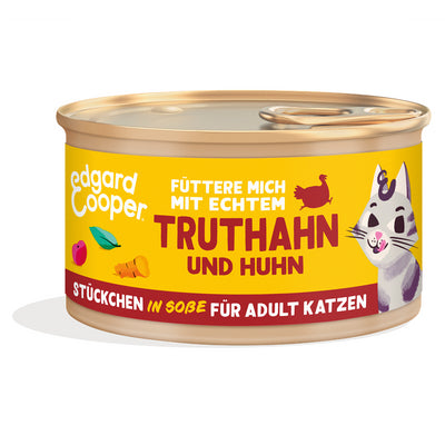Edgard & Cooper Stückchen in Soße Adult Freilauftruthahn und Freilaufhuhn mit Cranberrys und Salbei 85 g