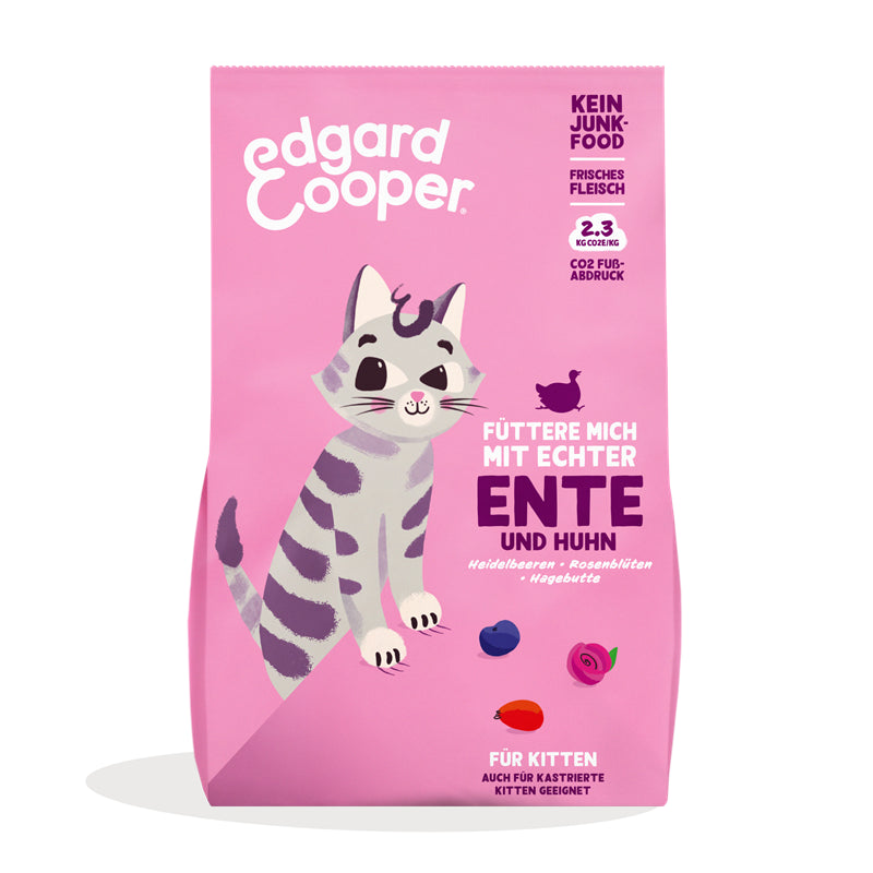 Edgard & Cooper Trockenfutter Kitten frische Freilaufente und frisches Freilaufhuhn mit Blaubeeren 2 kg