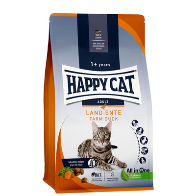 Happy Cat Culinary Trockenfutter Adult Land Ente - getreidefreie Rezeptur - hoher Fleischanteil 1,3 kg