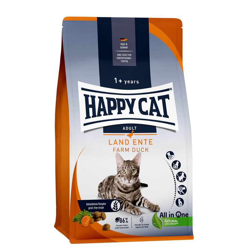 Happy Cat Culinary Trockenfutter Adult Land Ente - getreidefreie Rezeptur - hoher Fleischanteil 4 kg